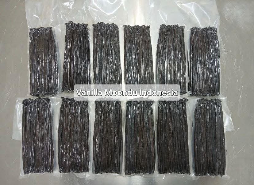 Paket vanilla beans MONDU yang telah disiapkan untuk pengiriman